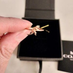 Coach Rose Gold Rexy Dino Ring Silver 925 Size 7